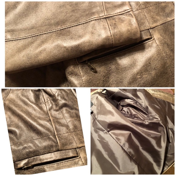 Alfani 100% Leather Petite ZIP Front Jacket. - Picture 7 of 8